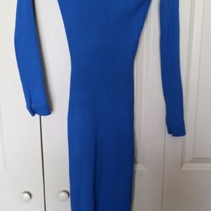 Elegant Blue Long Sleeve Dress